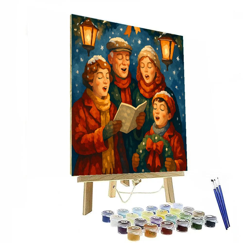 Snow-Crowned Carolers Paint by numbers art