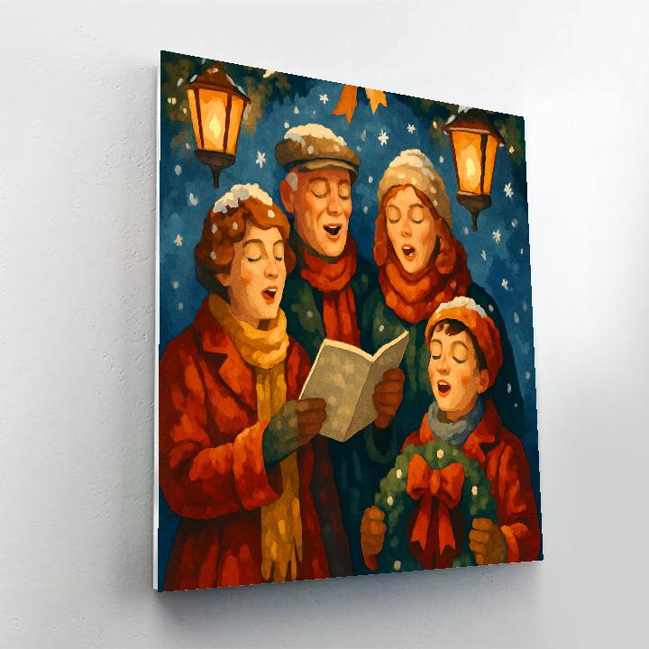 Snow-Crowned Carolers Paint by numbers art