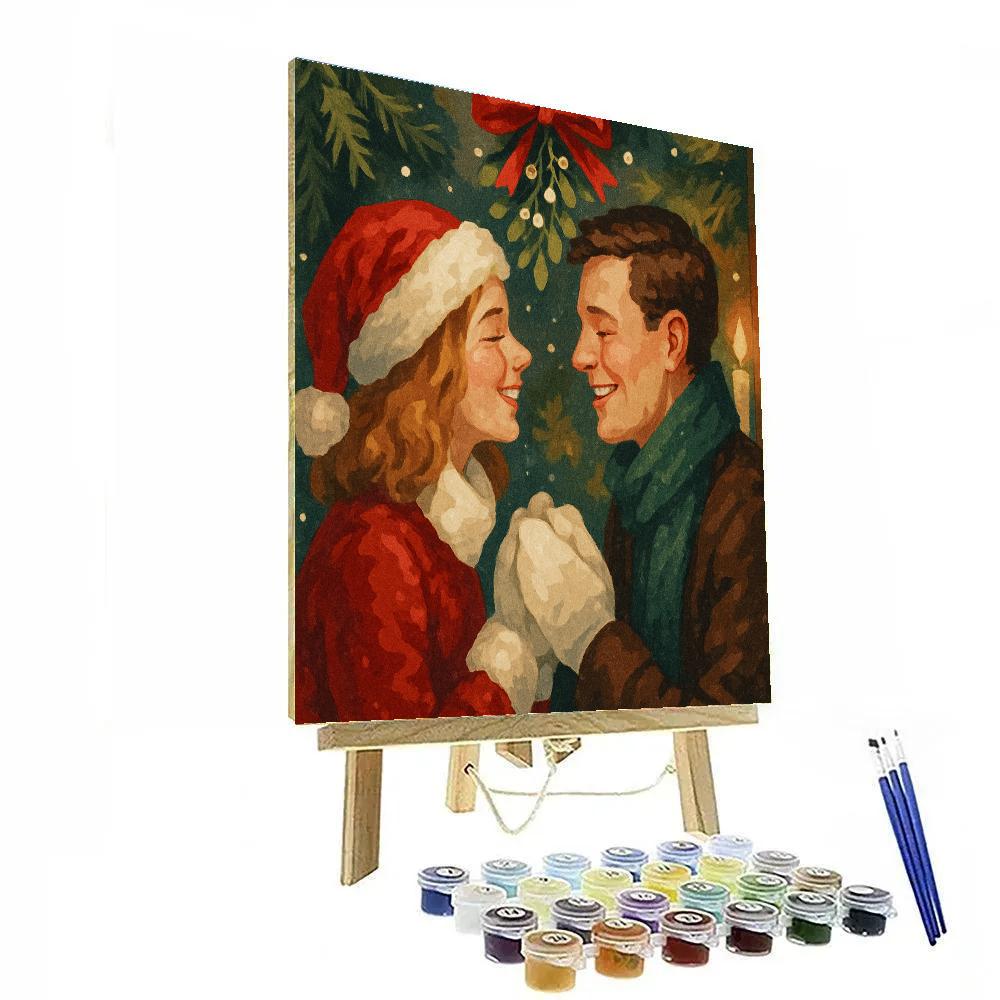 Mittens And Mistletoe Moments Paint by numbers art