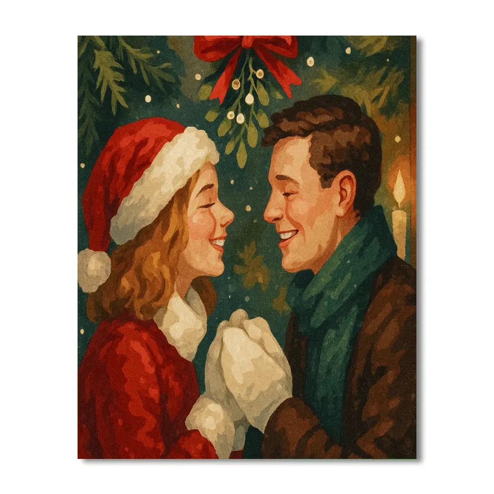 Mittens And Mistletoe Moments Paint by numbers art