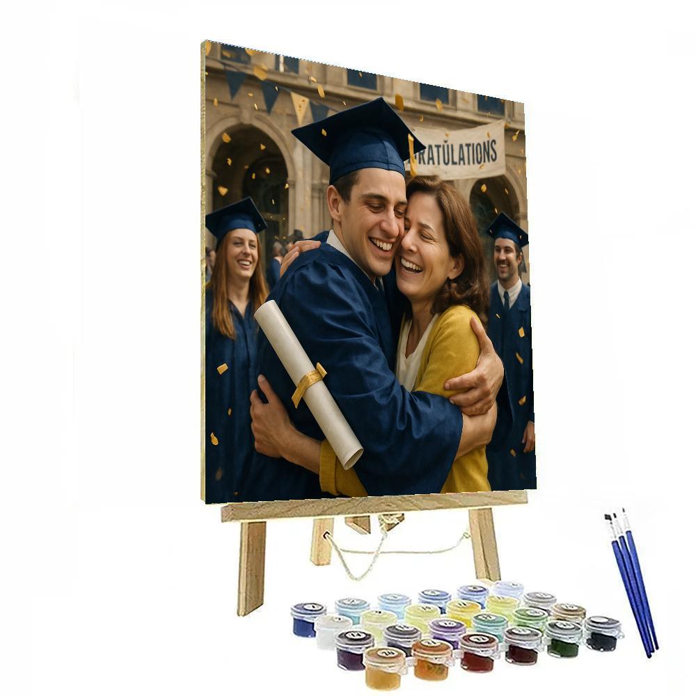 Graduation Cap Proud Hug Number painting