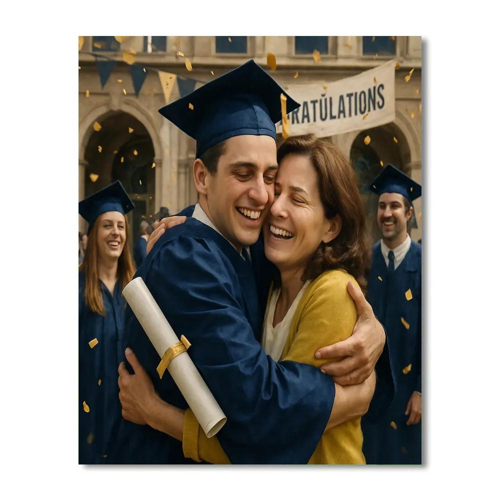 Graduation Cap Proud Hug Number painting