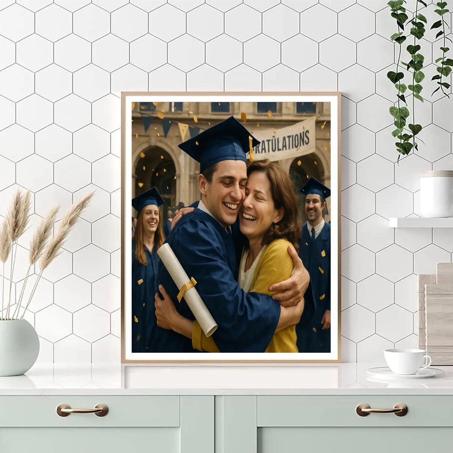 Graduation Cap Proud Hug Number painting