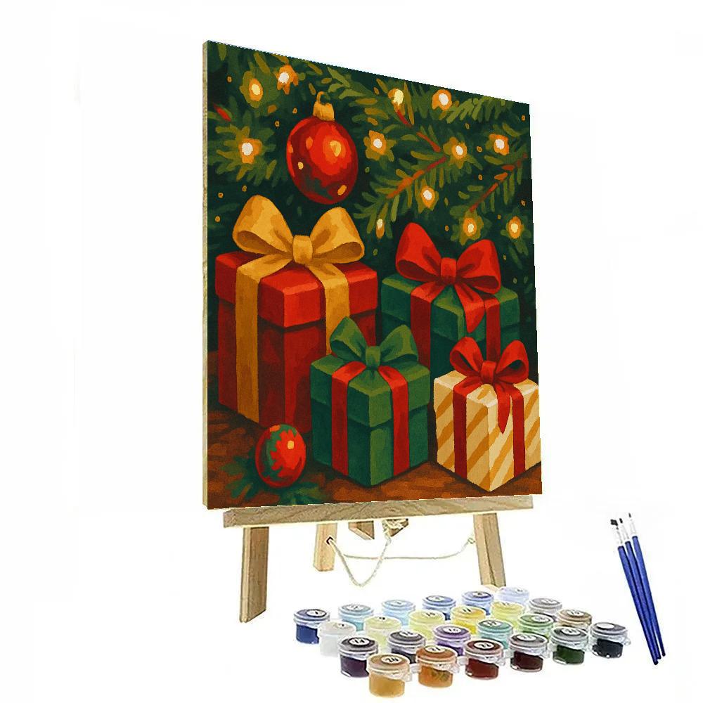 Gifts Around The Tree Number painting