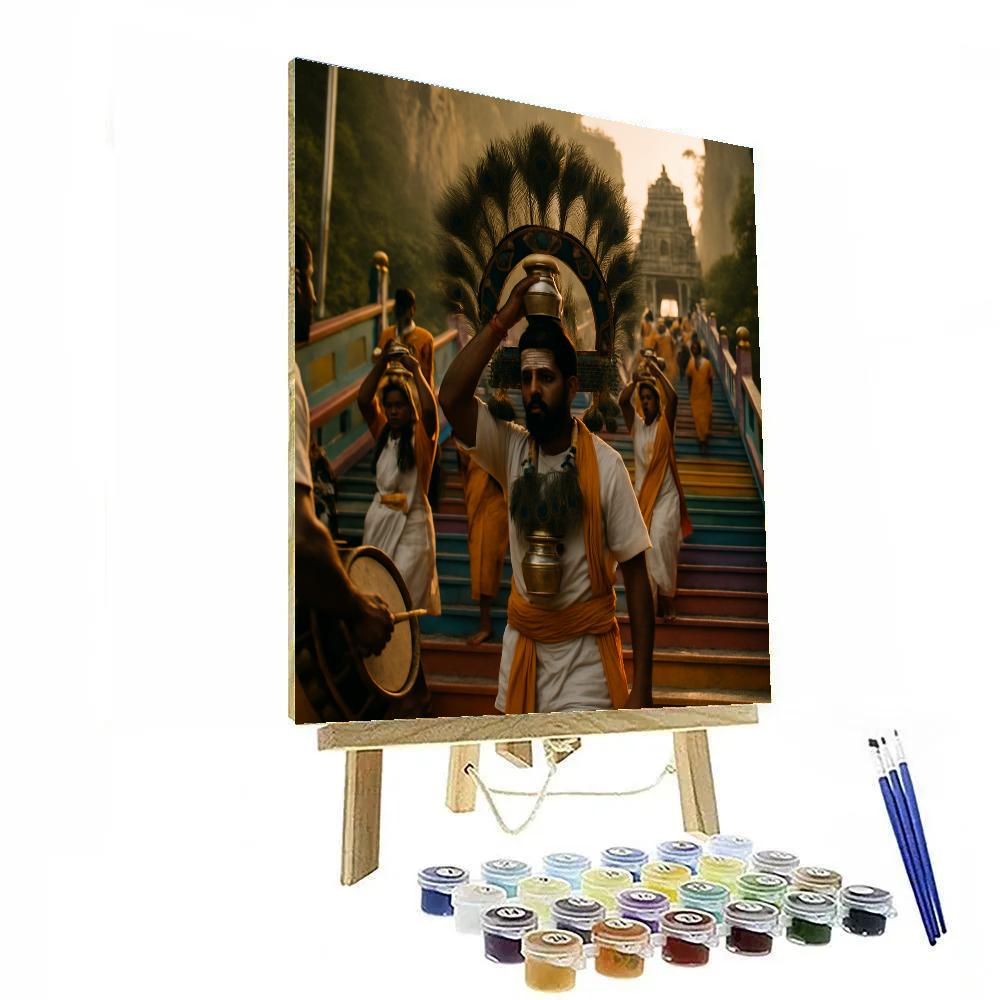 Thaipusam Pilgrimage At Batu Caves painting number kit