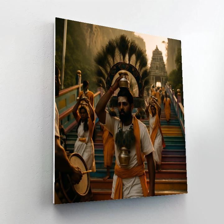 Thaipusam Pilgrimage At Batu Caves painting number kit
