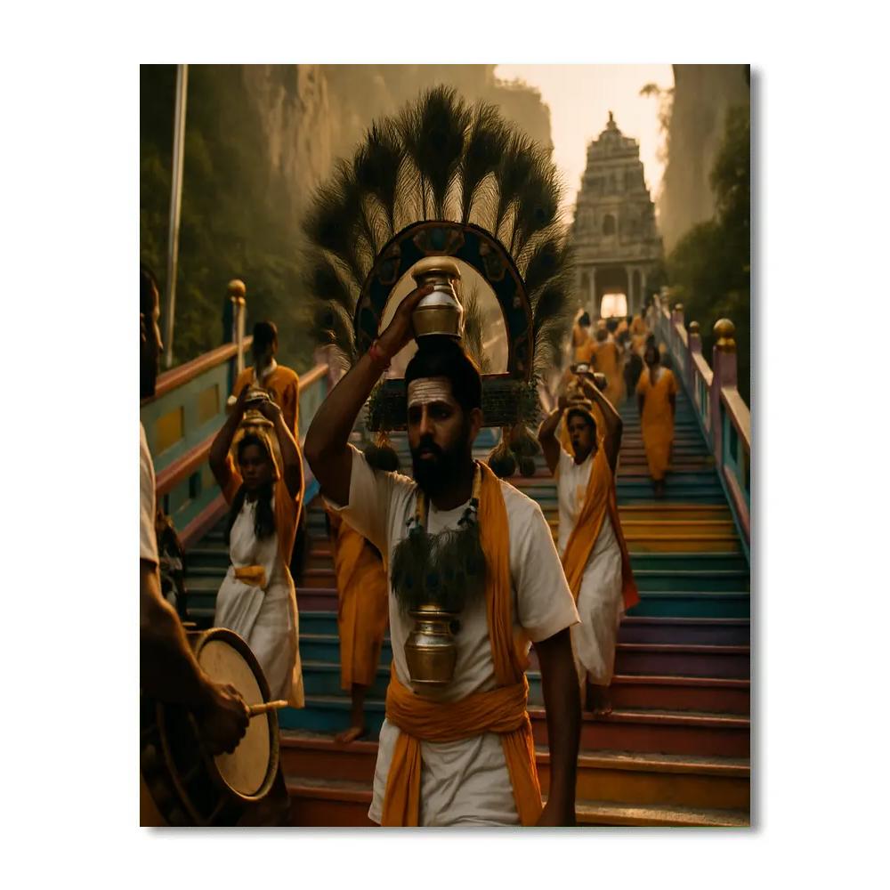 Thaipusam Pilgrimage At Batu Caves painting number kit