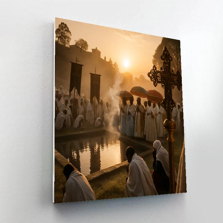 Timkat Festival Blessing At Dawn In Lalibela paint by color