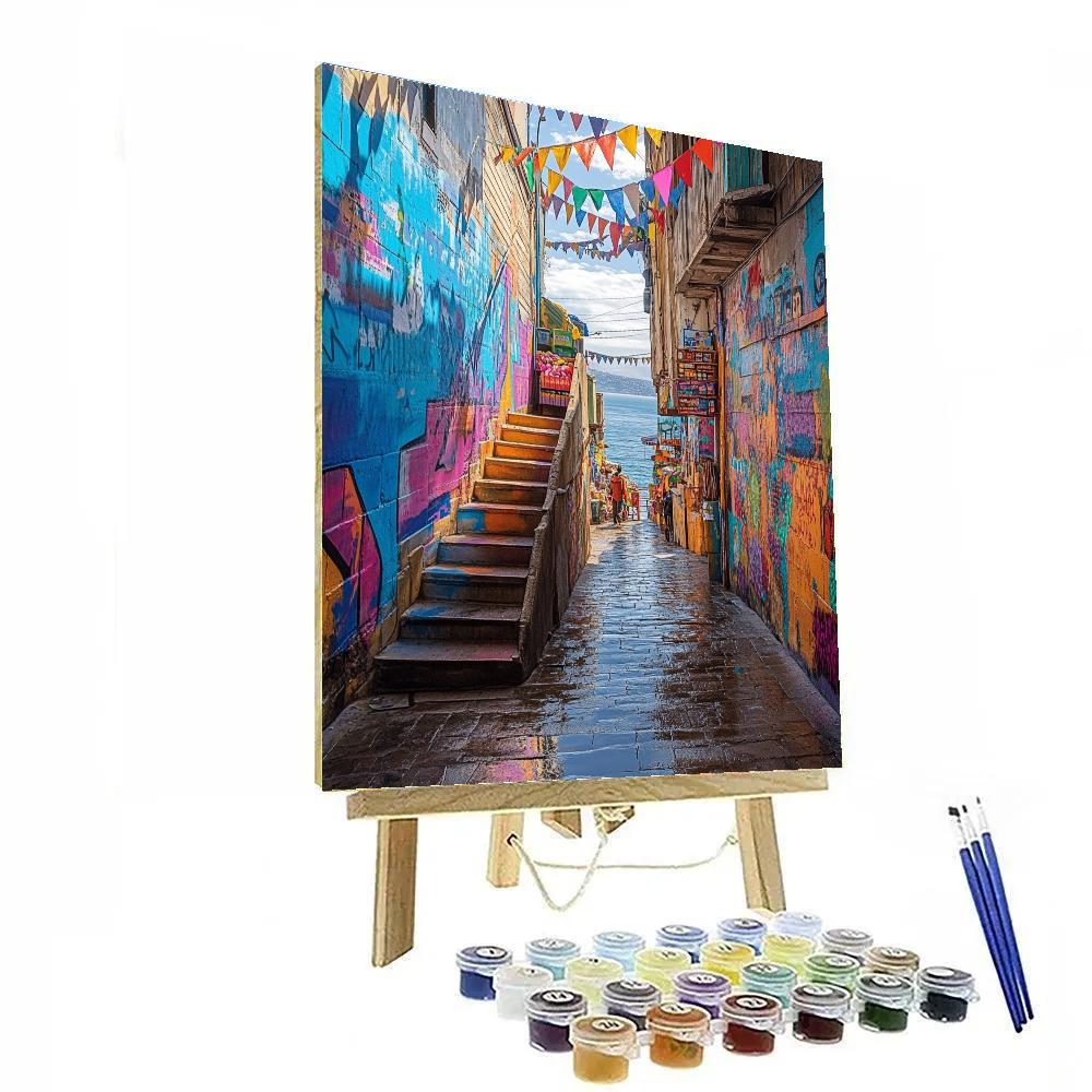 Street Art Steps Of Valparaiso Chile Paint by numbers art