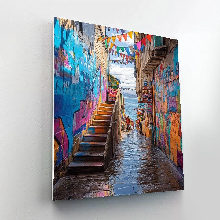 Street Art Steps Of Valparaiso Chile Paint by numbers art