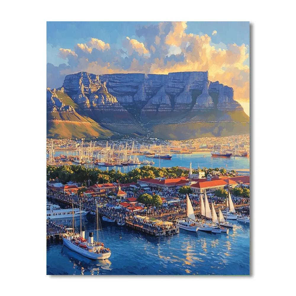 Victoria And Table Mountain Panorama Cape Town DIY paint by numbers
