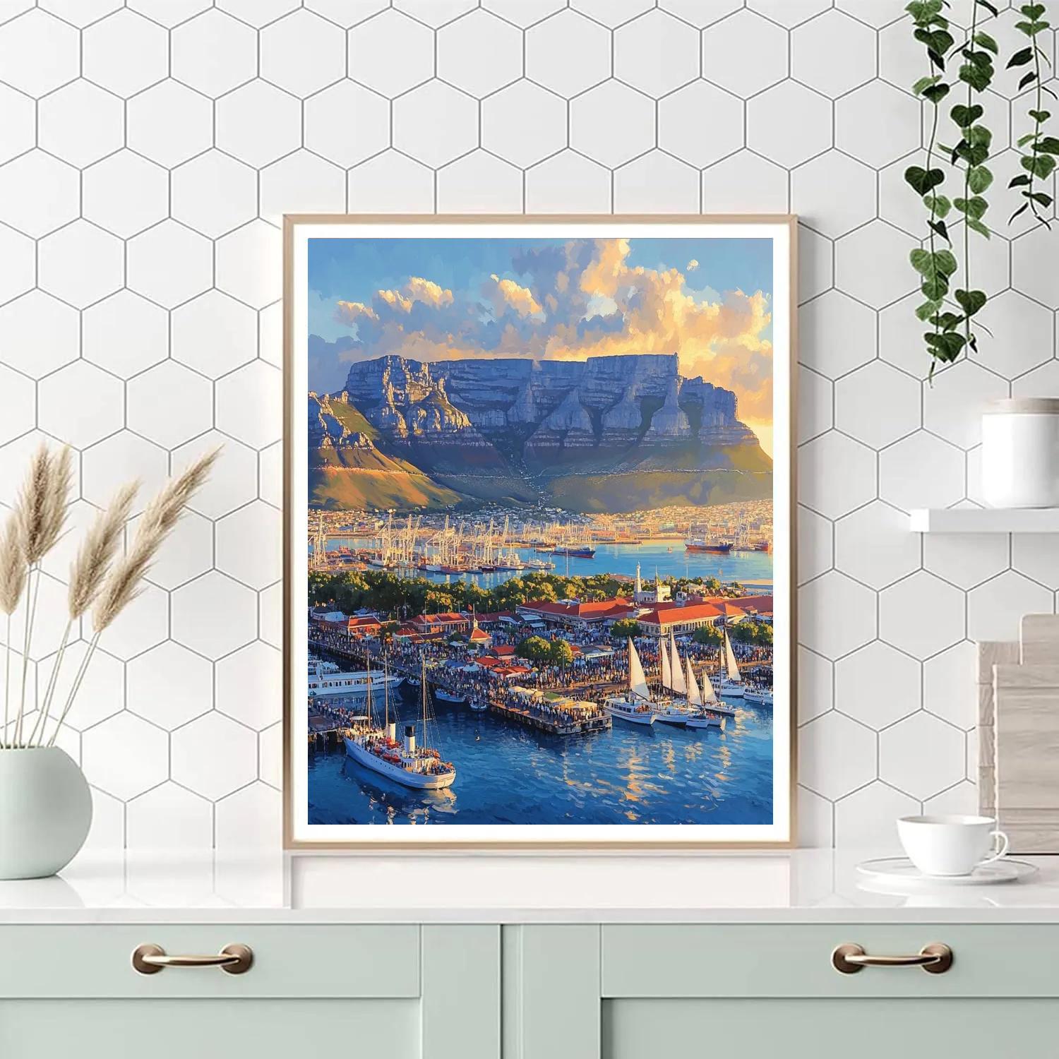 Victoria And Table Mountain Panorama Cape Town DIY paint by numbers