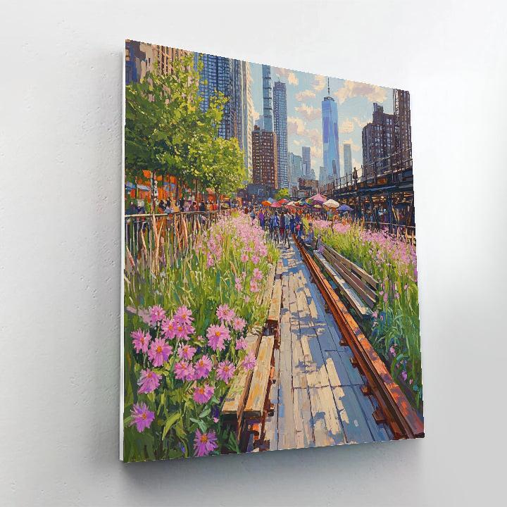 High Line Urban Garden And City View New York paint by number