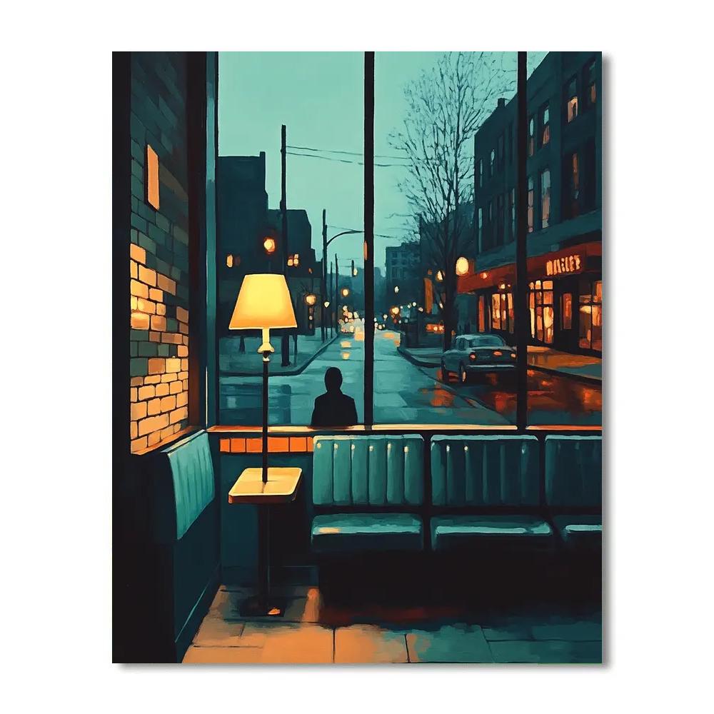 Edward Hopper Inspired Midnight Cafe painting number kit
