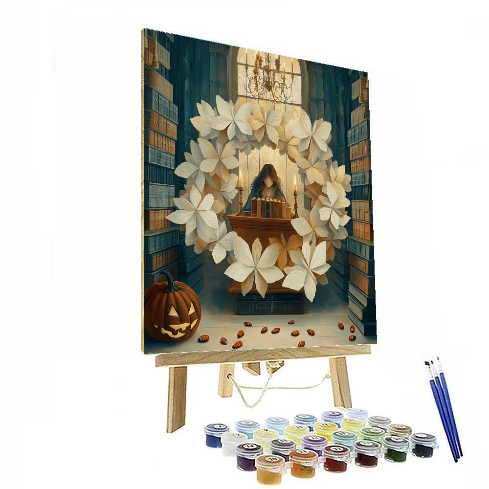 Paper Moth Coven Library paint by numbers