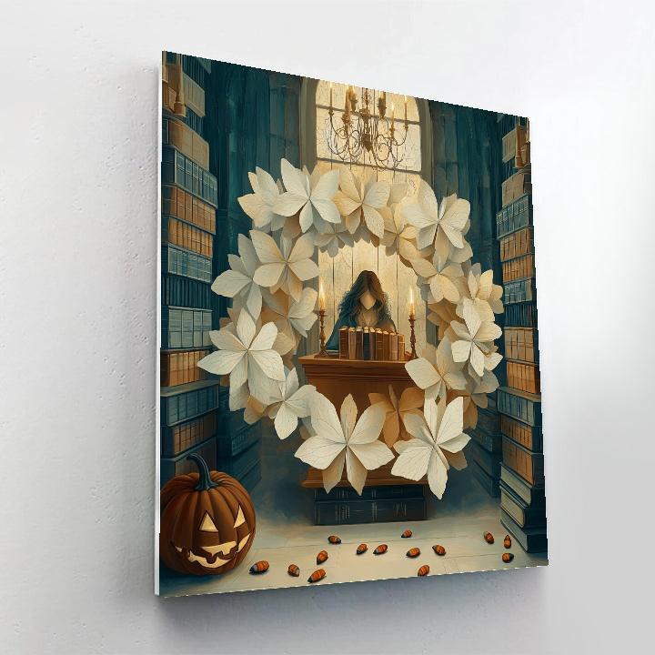 Paper Moth Coven Library paint by numbers