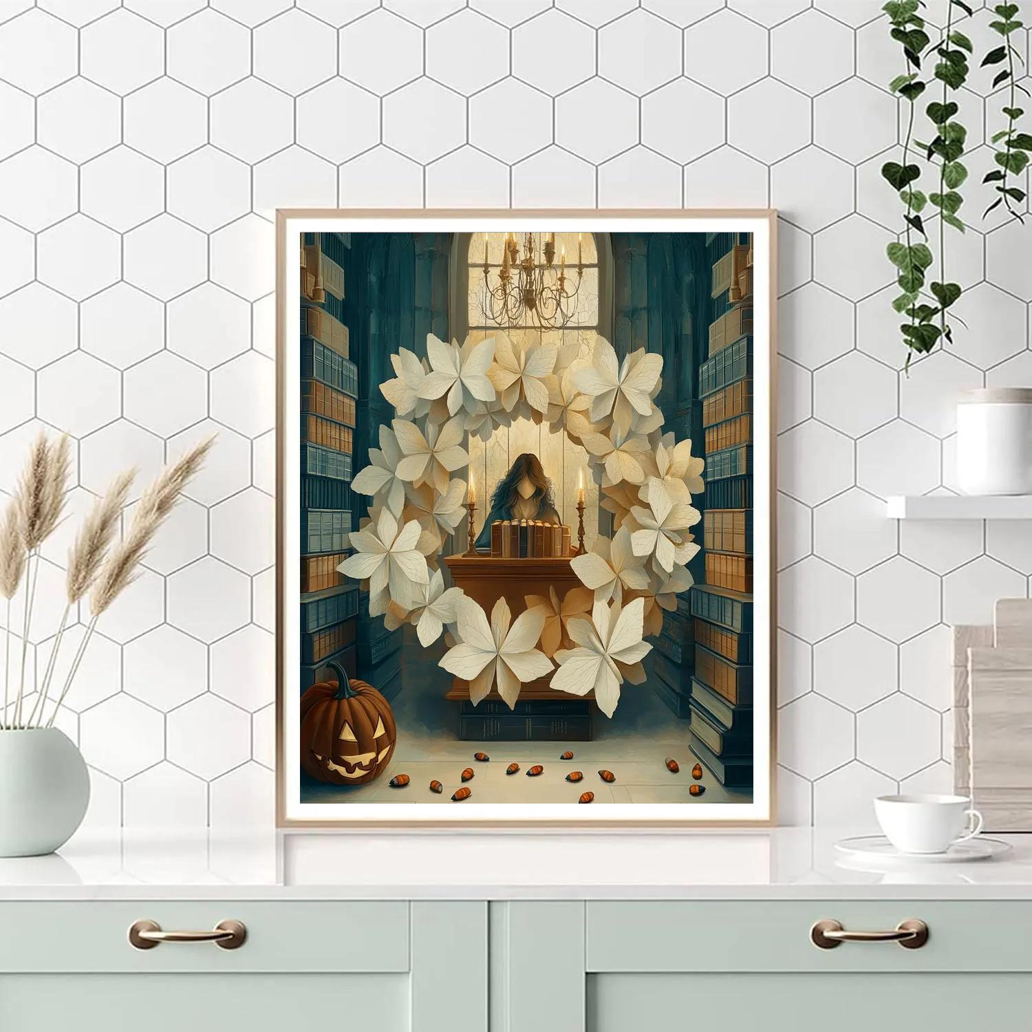 Paper Moth Coven Library paint by numbers