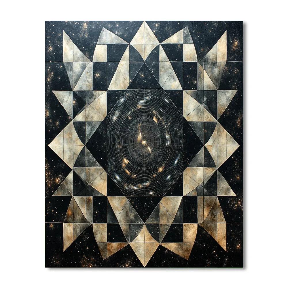 M.C. Escher Inspired Cosmic Tessellation painting number kit