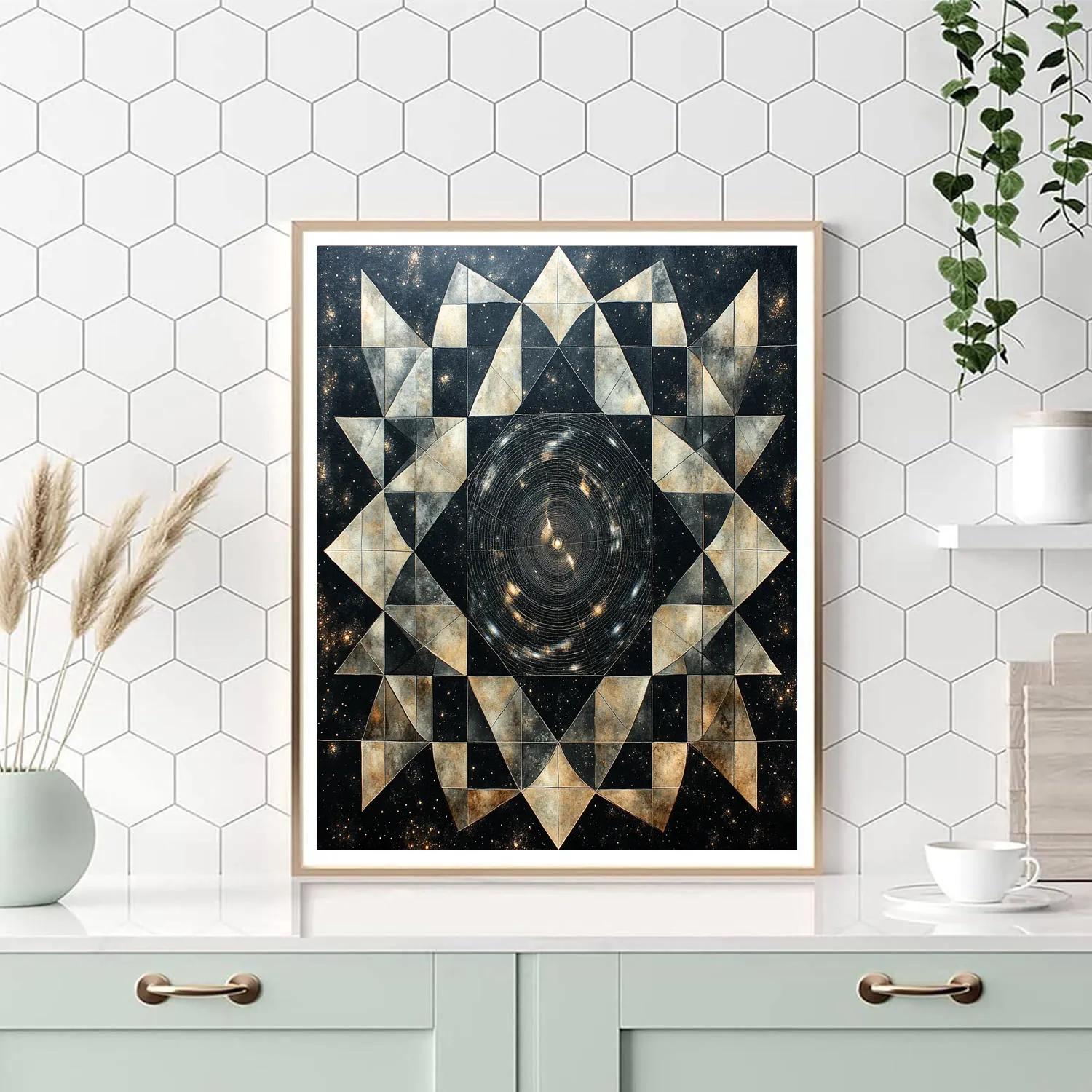 M.C. Escher Inspired Cosmic Tessellation painting number kit
