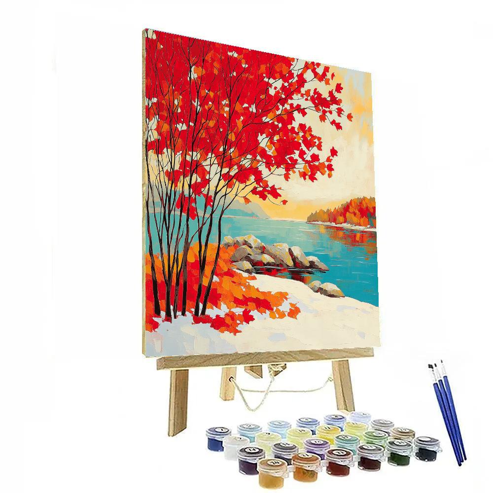A.Y. Jackson Inspired Autumn Maples By A Northern Lake Painting by numbers kit