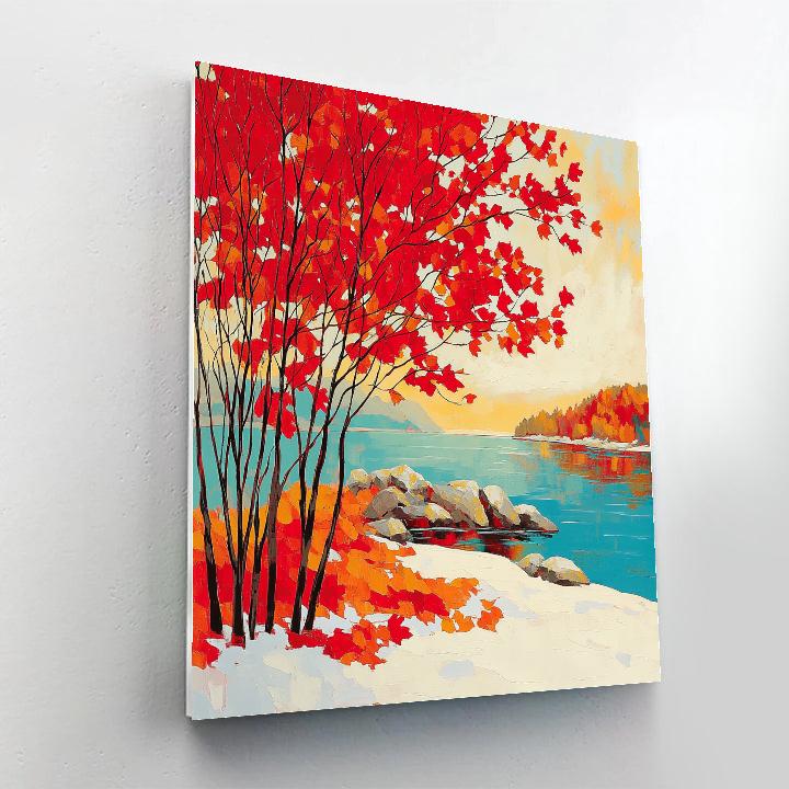 A.Y. Jackson Inspired Autumn Maples By A Northern Lake Painting by numbers kit