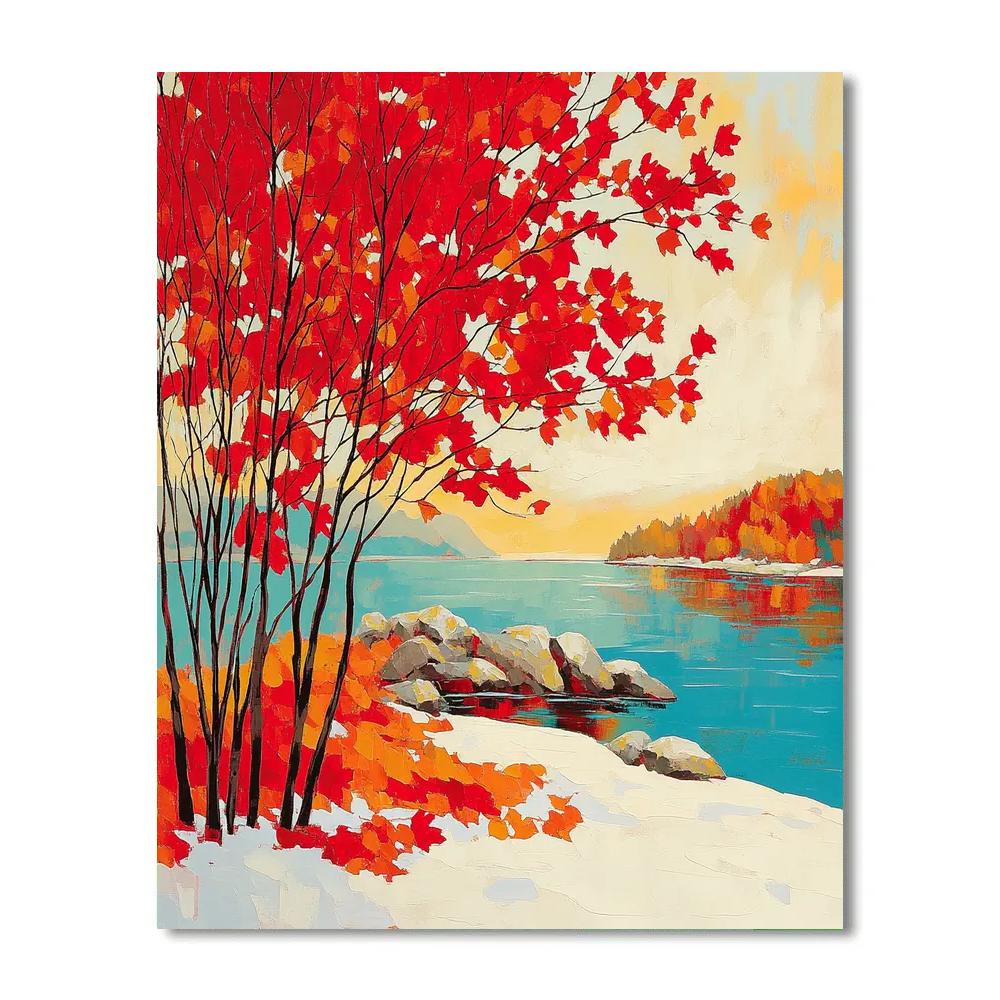 A.Y. Jackson Inspired Autumn Maples By A Northern Lake Painting by numbers kit
