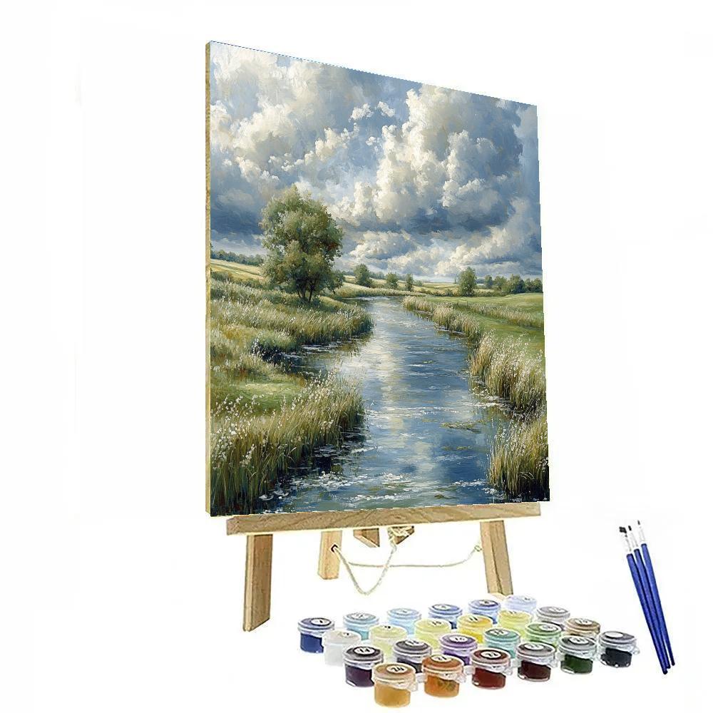 John Constable Inspired Riverscape paint by color