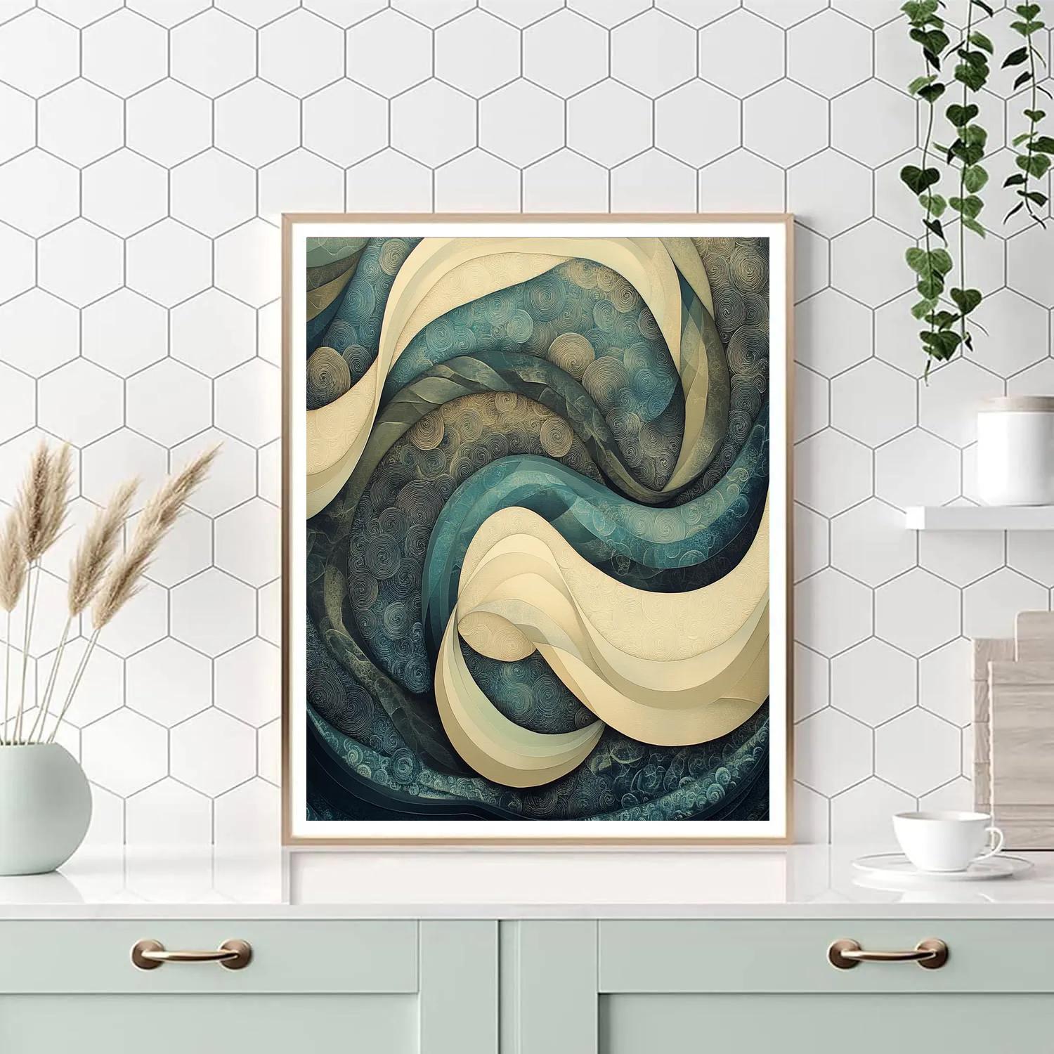 M.C. Escher Inspired Fractal Ocean Of Time DIY paint by numbers