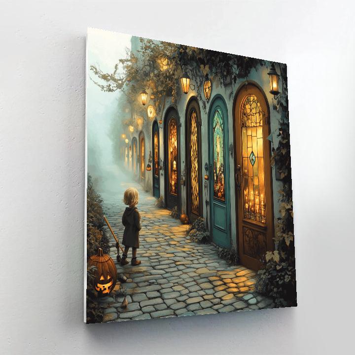 Laneway Of Mismatched Doors Paint by numbers art