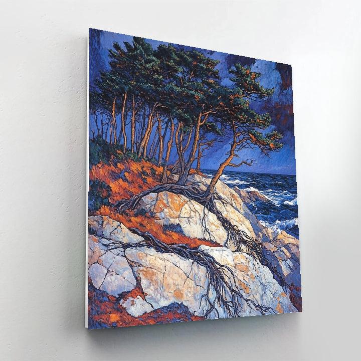 Arthur Lismer Inspired Windswept Pines On Granite Numbered painting kits