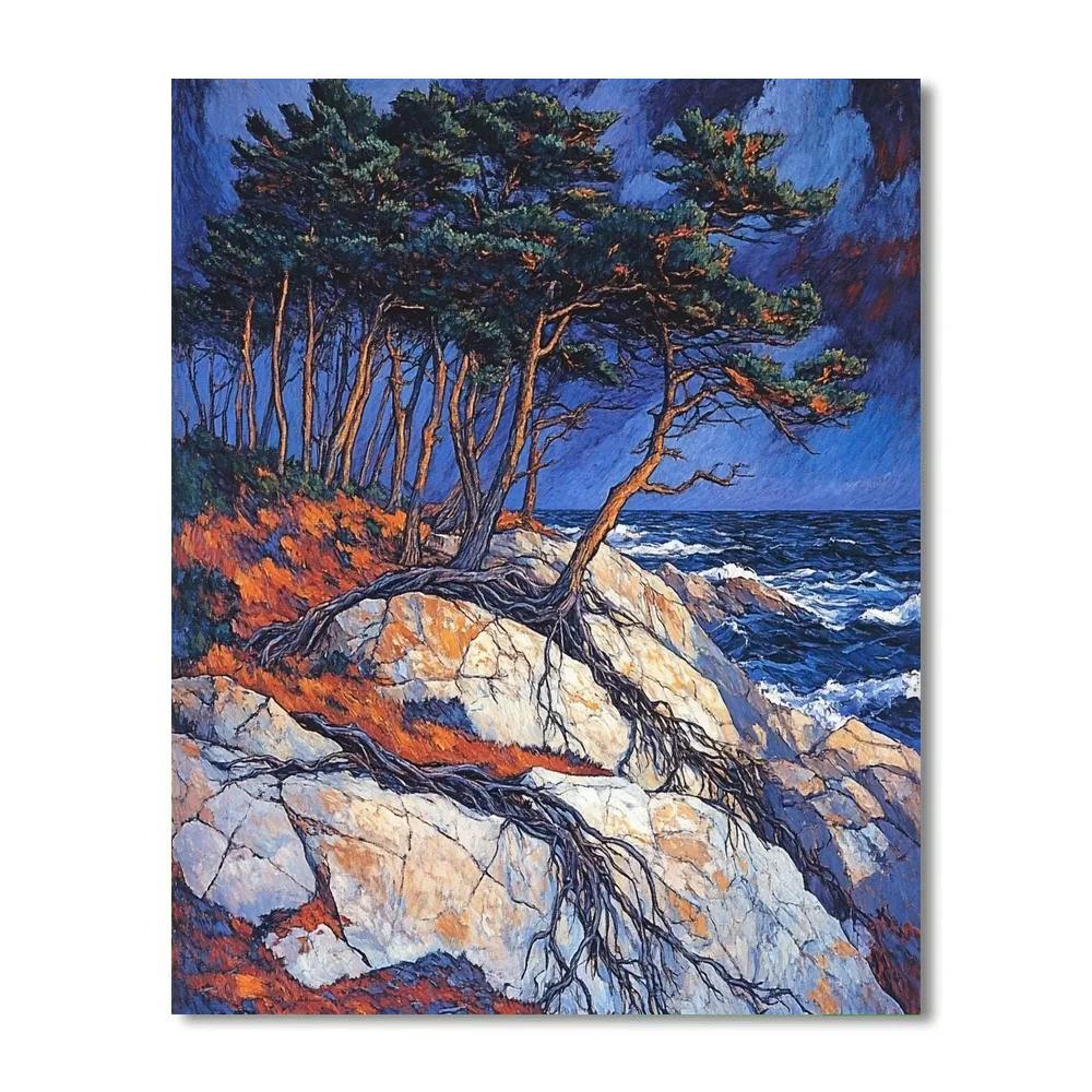 Arthur Lismer Inspired Windswept Pines On Granite Numbered painting kits