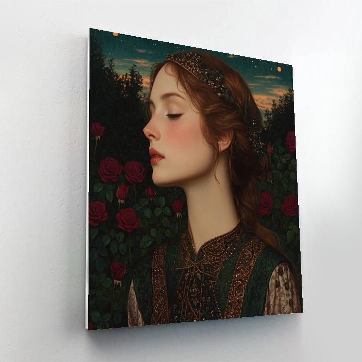 Dante Gabriel Rossetti Inspired Muse In Bloom paint by number