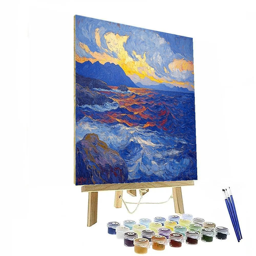 Edvard Munch Inspired Storm Over The Fjord Painting by numbers kit