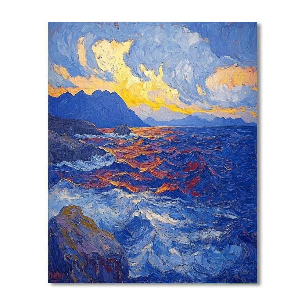 Edvard Munch Inspired Storm Over The Fjord Painting by numbers kit