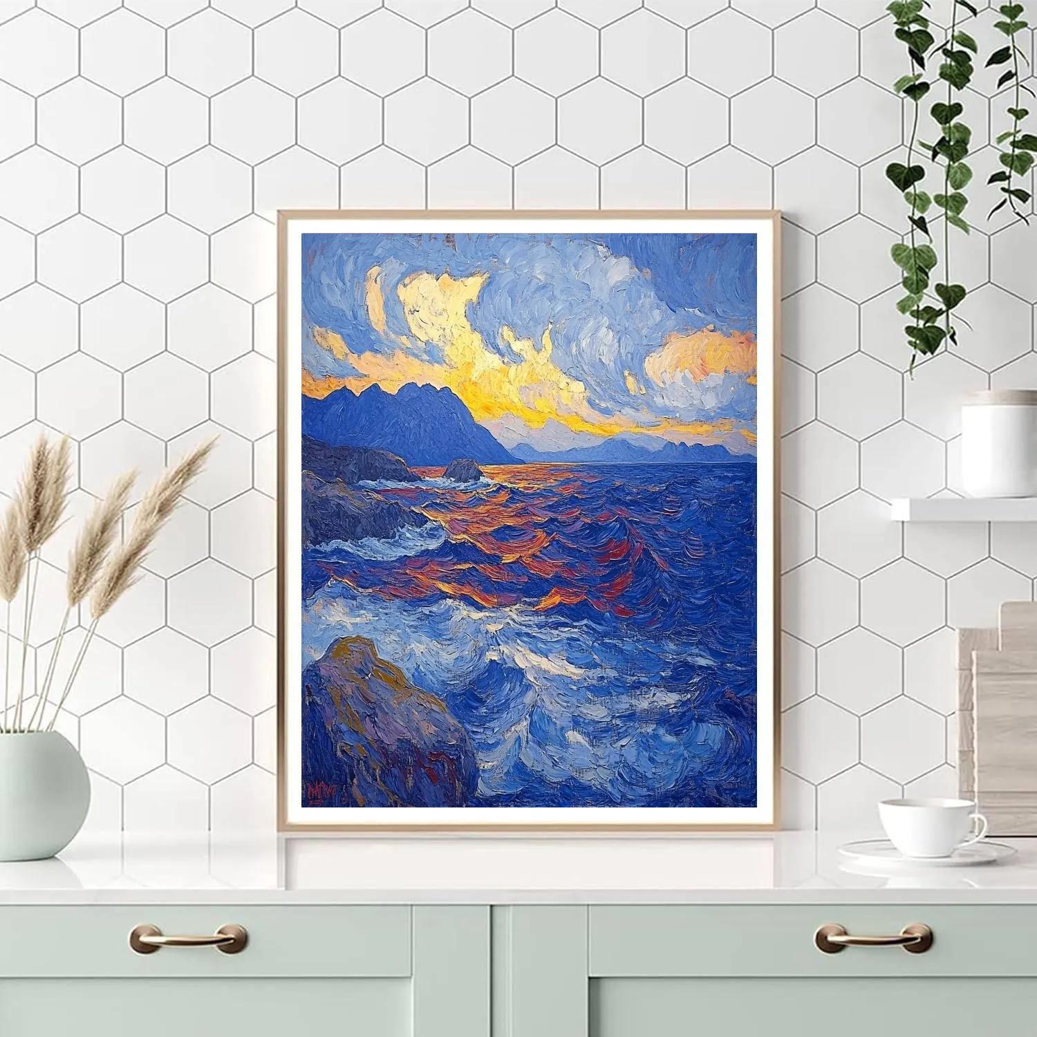 Edvard Munch Inspired Storm Over The Fjord Painting by numbers kit
