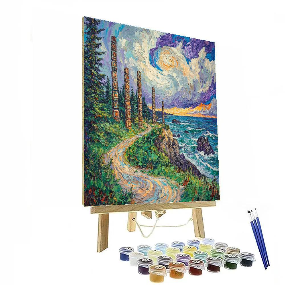 Emily Carr Inspired Coastal Totem Wilderness DIY paint by numbers