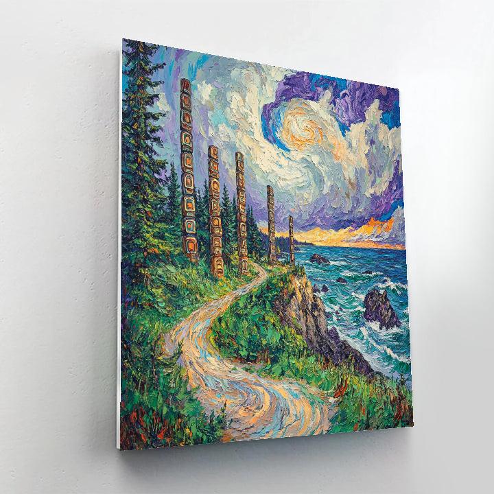 Emily Carr Inspired Coastal Totem Wilderness DIY paint by numbers