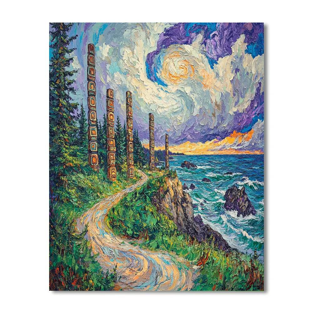 Emily Carr Inspired Coastal Totem Wilderness DIY paint by numbers