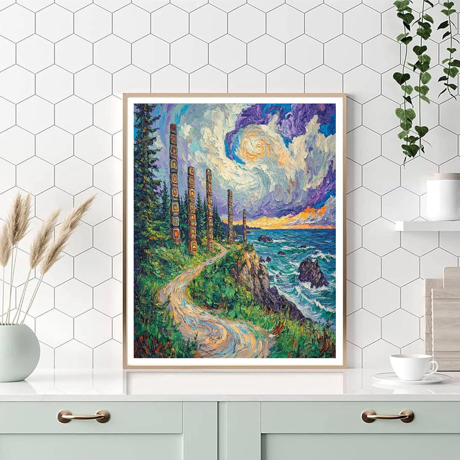 Emily Carr Inspired Coastal Totem Wilderness DIY paint by numbers