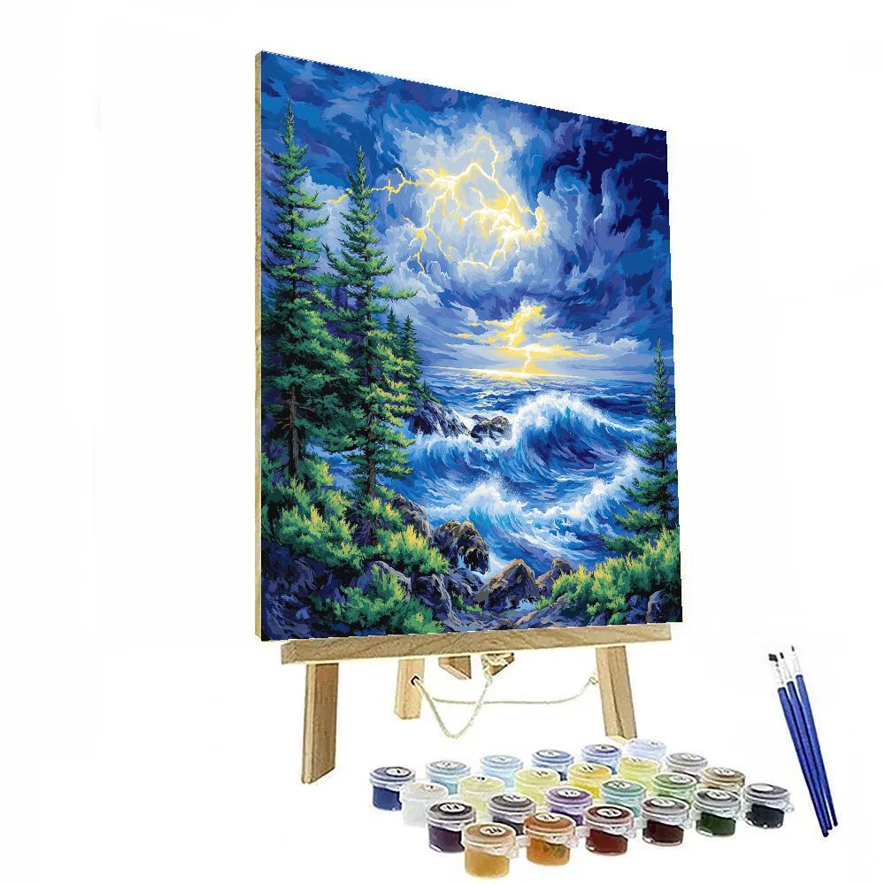 Emily Carr Inspired Stormy Pacific Coastline DIY paint by numbers