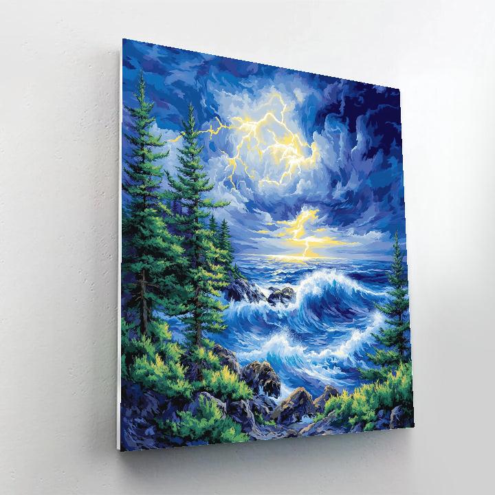 Emily Carr Inspired Stormy Pacific Coastline DIY paint by numbers