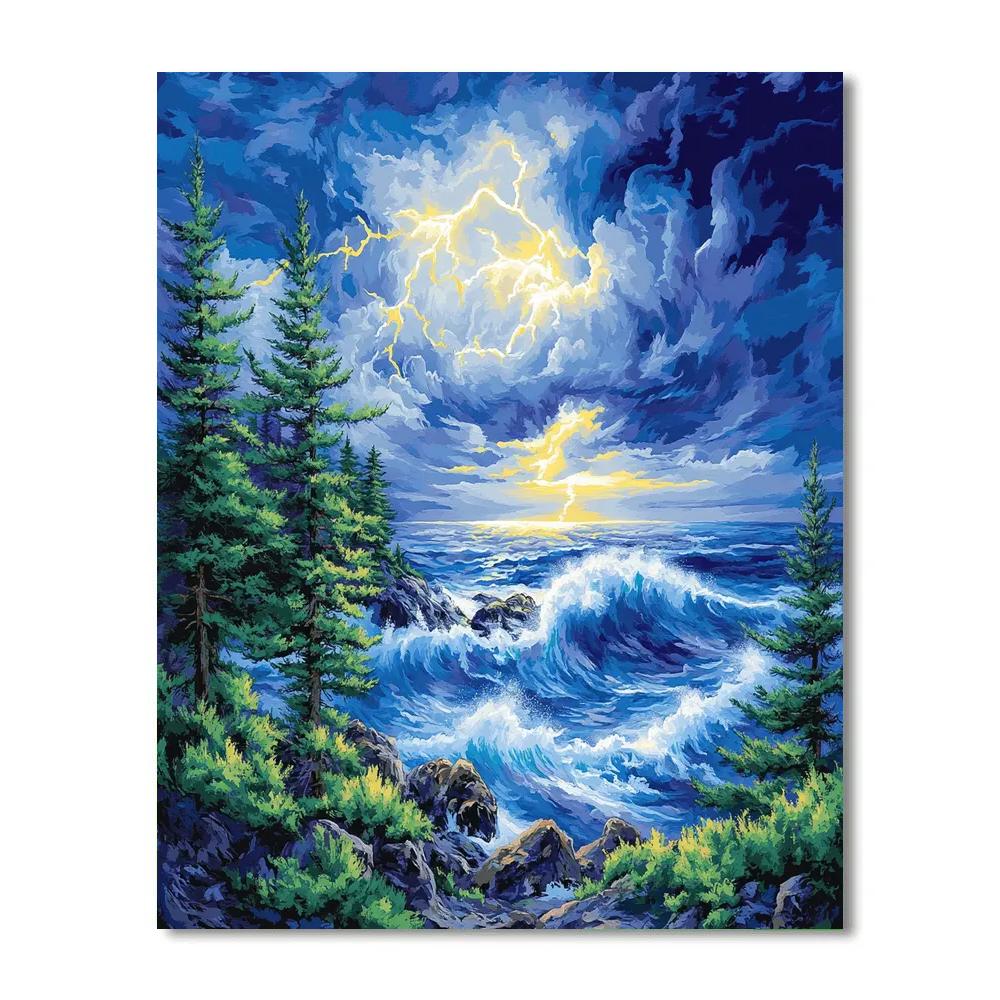 Emily Carr Inspired Stormy Pacific Coastline DIY paint by numbers