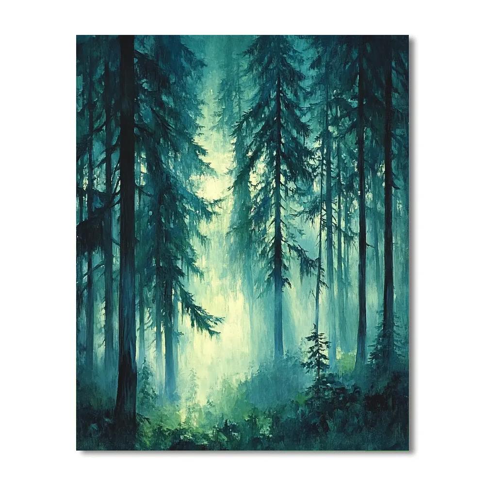 Emily Carr Inspired Cathedral Grove Mist painting number kit