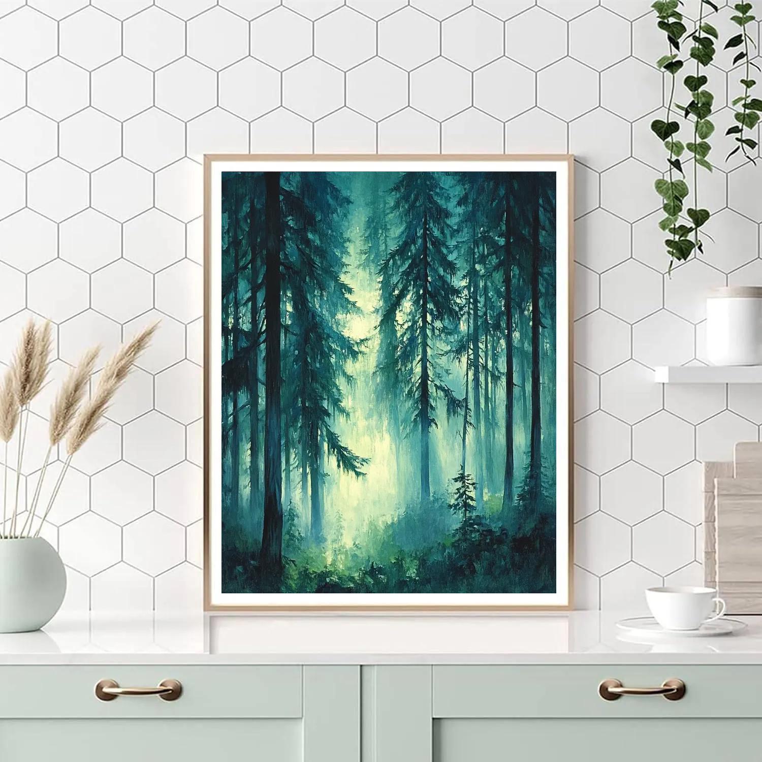 Emily Carr Inspired Cathedral Grove Mist painting number kit