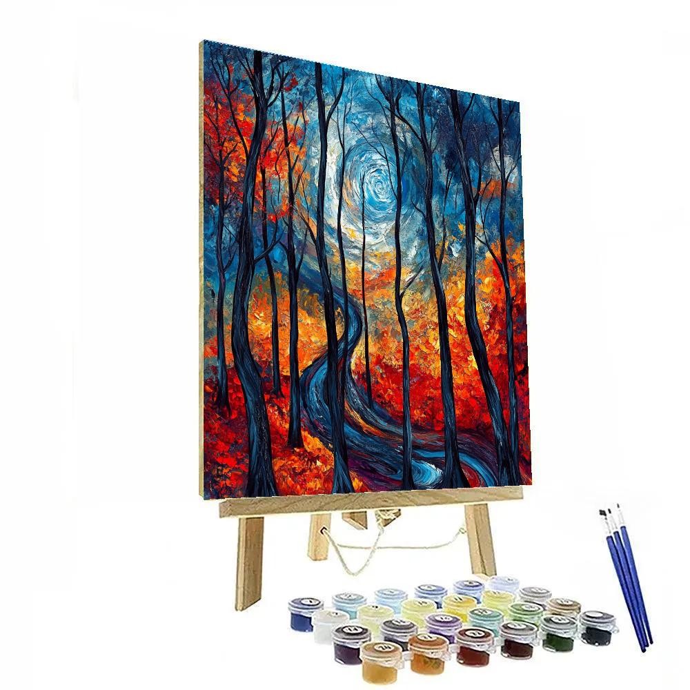 Edward Munch Inspired Emotional Forest paint by numbers
