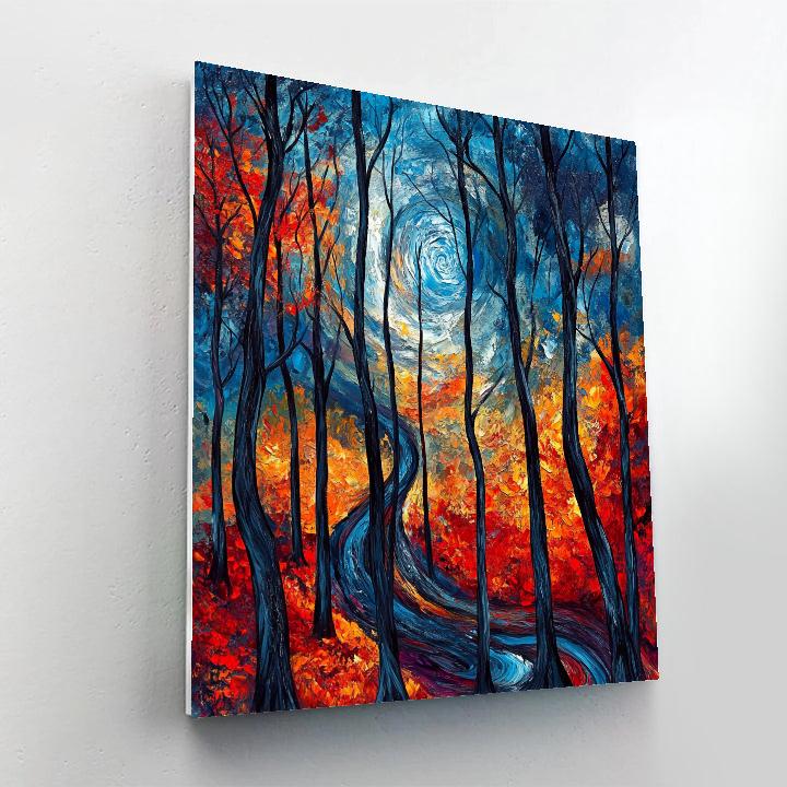 Edward Munch Inspired Emotional Forest paint by numbers