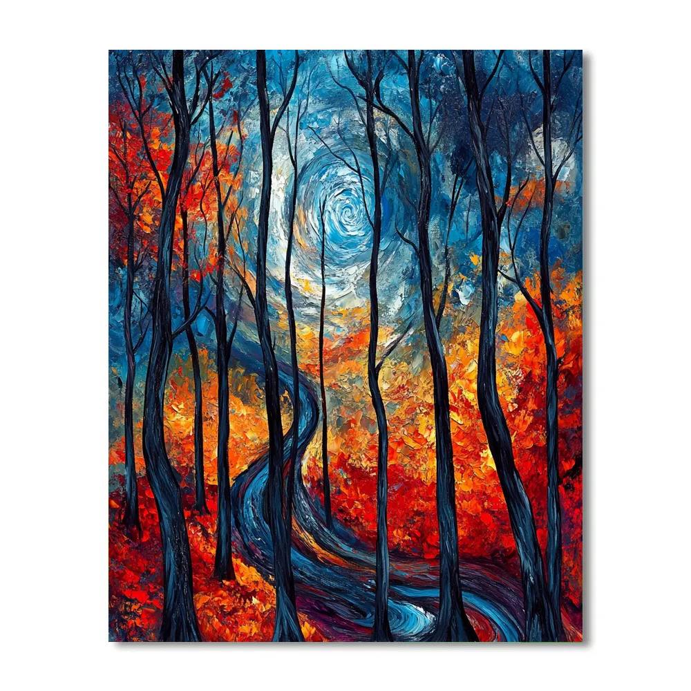 Edward Munch Inspired Emotional Forest paint by numbers