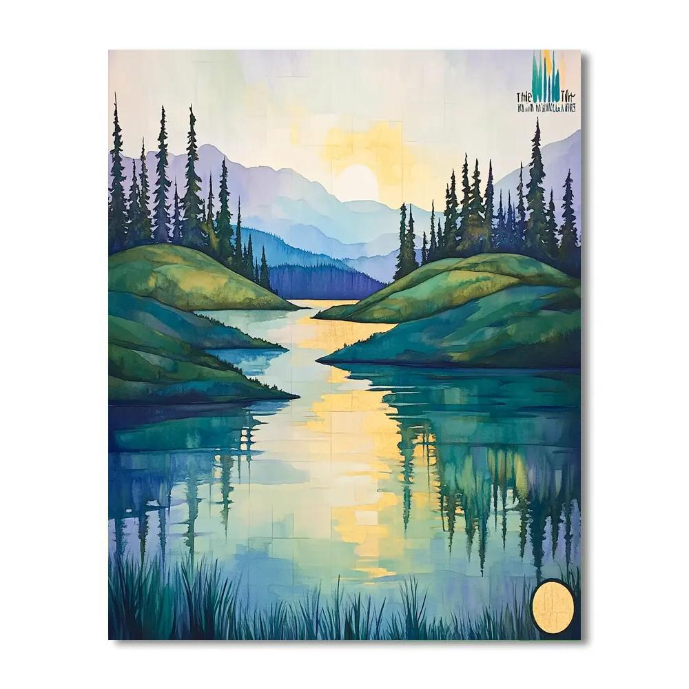 Franklin Carmichael Inspired Crystal Clear Lake At Dawn Paint by numbers kits
