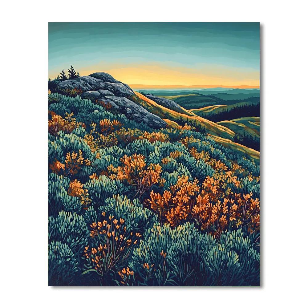 Frederick Varley Inspired Windswept Autumn Ridge At Dusk Numbered painting kits