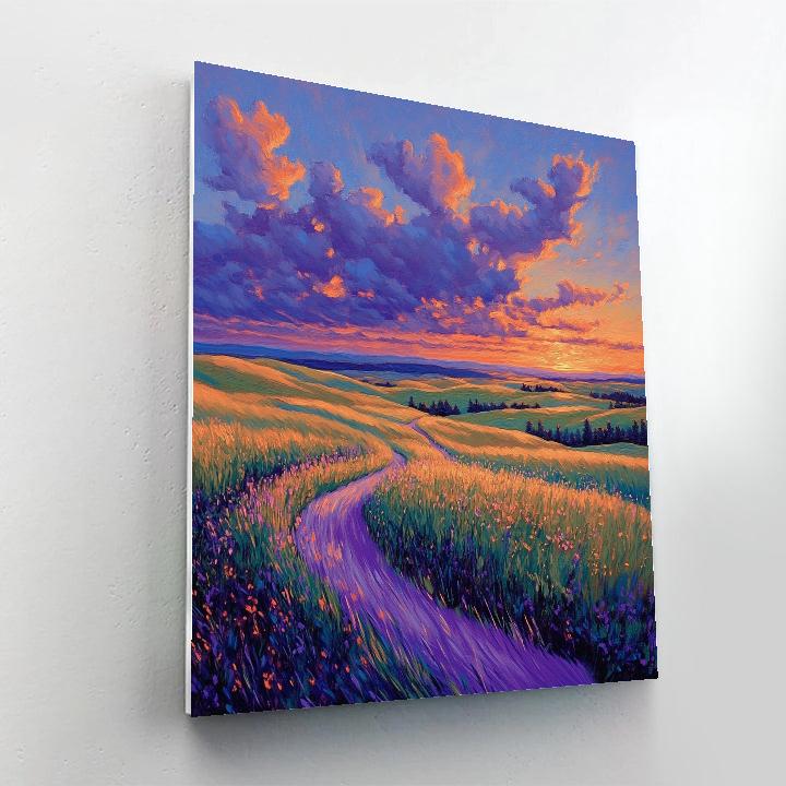 Frederick Varley Inspired Radiant Dusk Over Windswept Prairie Number painting